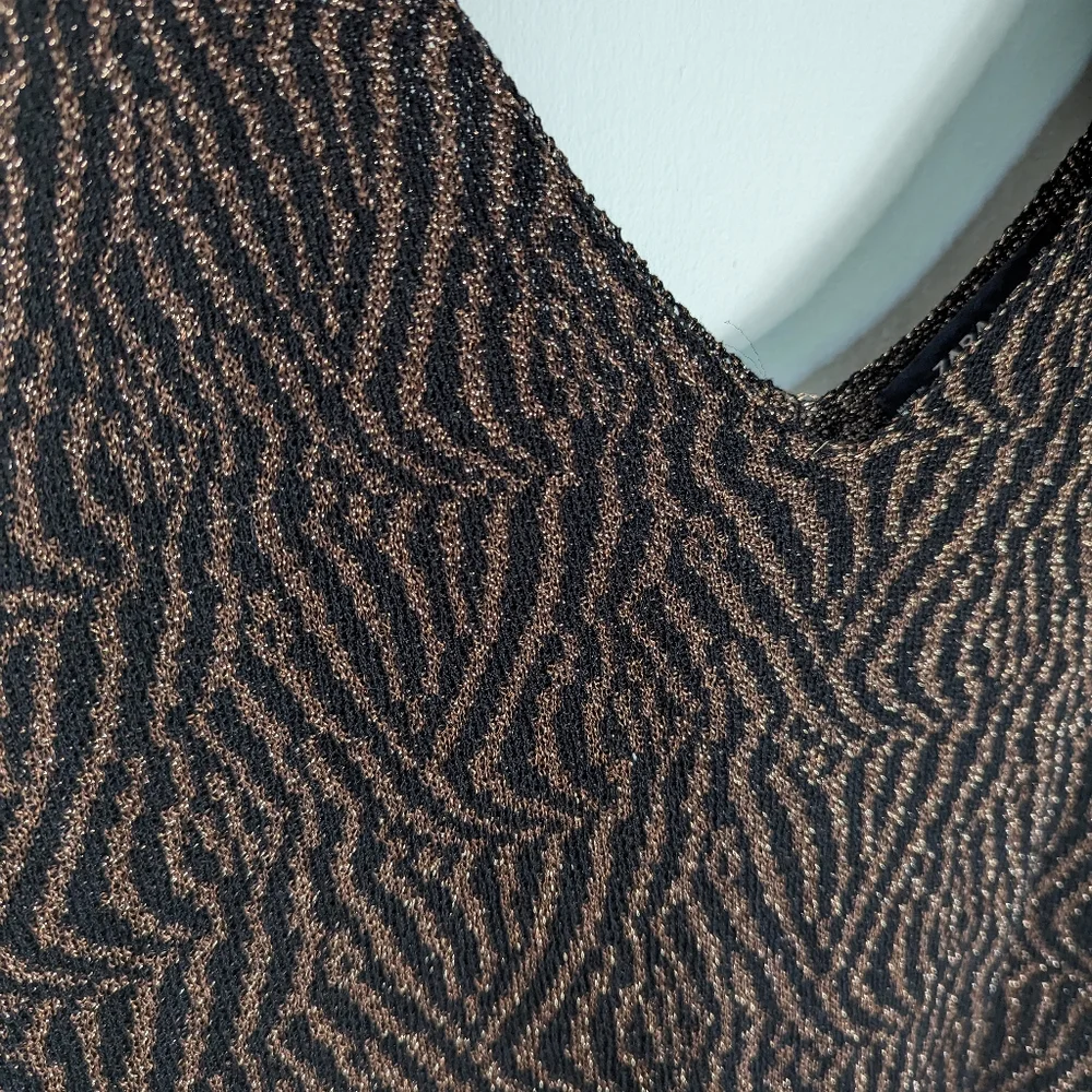 Zara Metallic Knit Tiger striped tank top - Picture 2 of 4